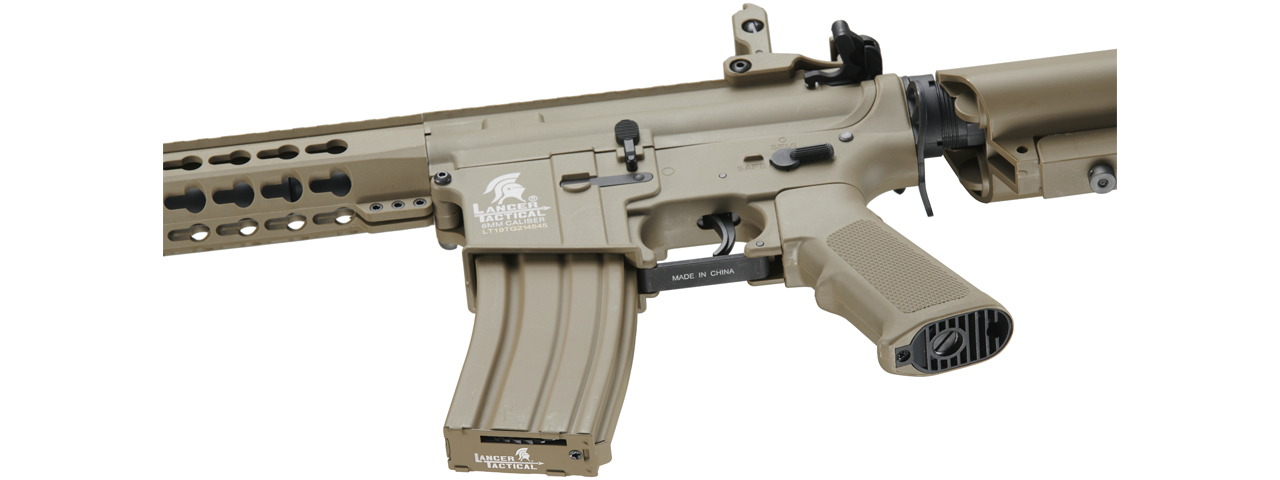 Lancer Tactical Gen 2 10" Keymod M4 Carbine Airsoft AEG Rifle (Color: Tan) - Click Image to Close