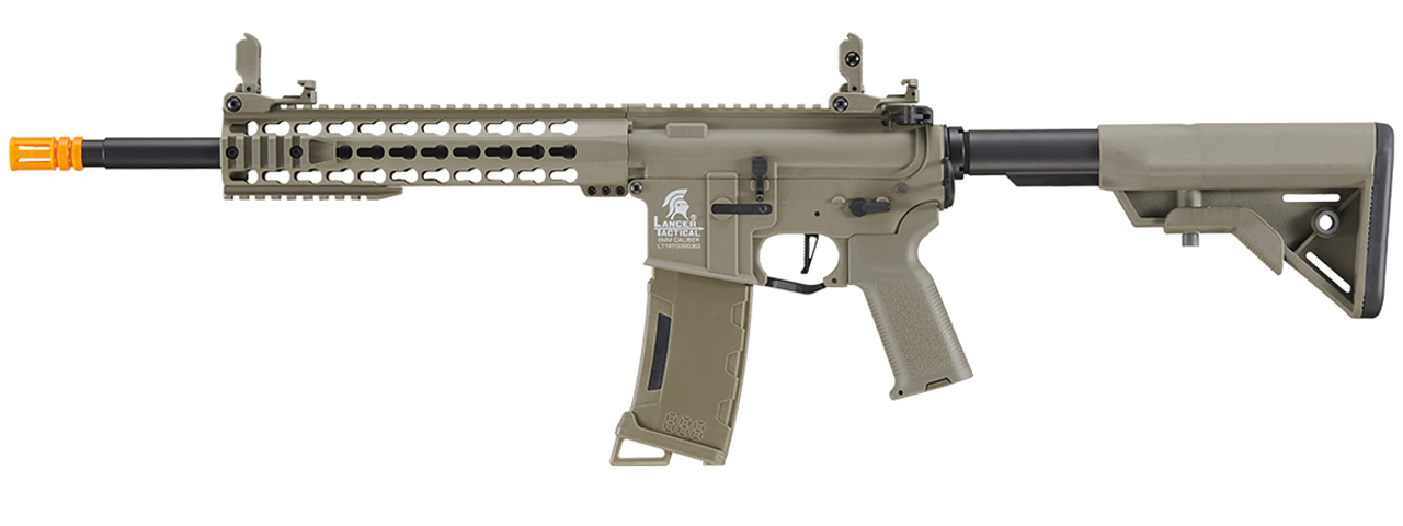 Lancer Tactical Gen 3 10" Keymod Airsoft M4 Carbine AEG Rifle (Color: Tan)