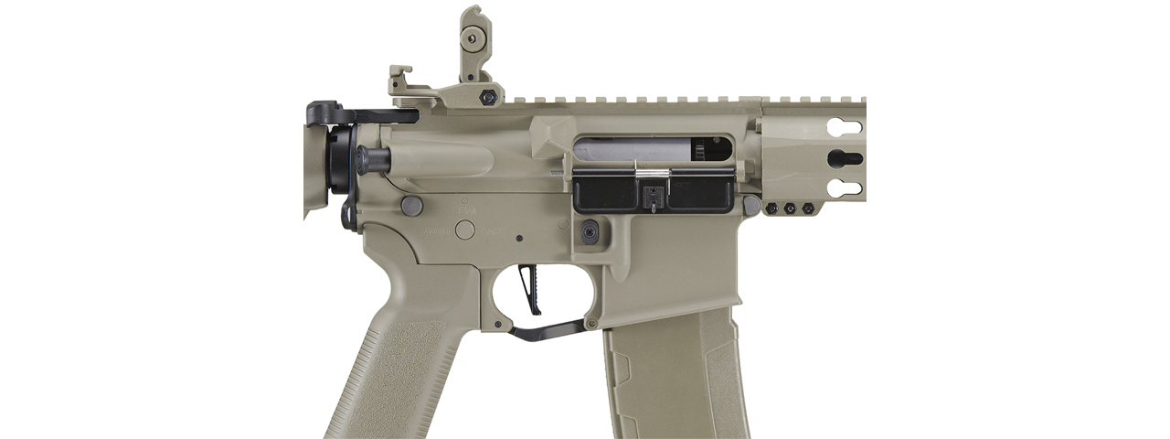 Lancer Tactical Gen 3 10" Keymod Airsoft M4 Carbine AEG Rifle (Color: Tan) - Click Image to Close