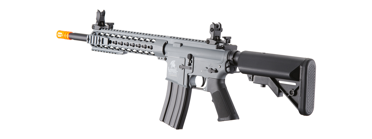 Lancer Tactical Gen 2 10" Keymod M4 Carbine Airsoft AEG Rifle (Color: Gray) - Click Image to Close