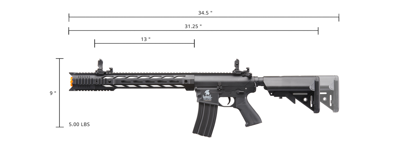 Lancer Tactical Low FPS Gen 2 M4 SPR Interceptor Airsoft AEG Rifle (Color: Black)