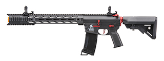 Lancer Tactical Gen 3 M4 SPR Interceptor Airsoft AEG Rifle with Red Accents (Color: Black)