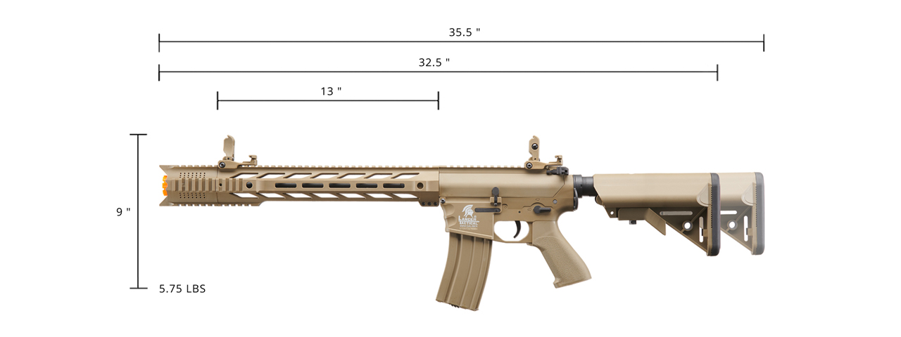 Lancer Tactical Gen 2 SPR Interceptor Airsoft AEG Rifle (Color: Tan) - Click Image to Close