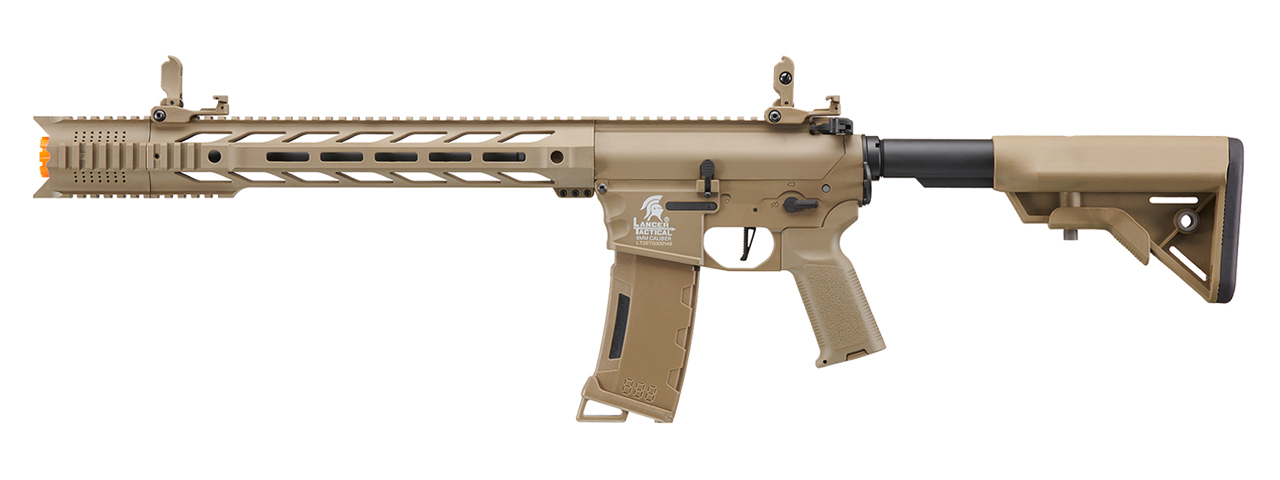 Lancer Tactical Gen 3 M4 SPR Interceptor Airsoft AEG Rifle (Color: Tan) - Click Image to Close