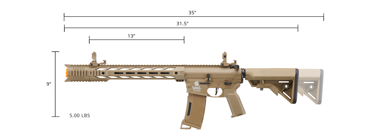 Lancer Tactical Gen 3 M4 SPR Interceptor Airsoft AEG Rifle (Color: Tan) - Click Image to Close
