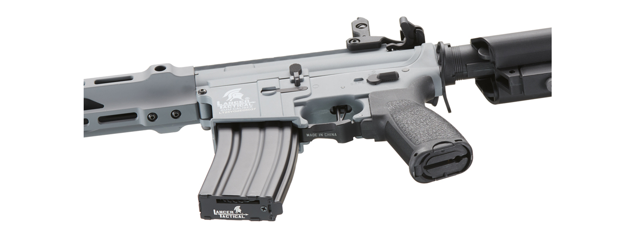 Lancer Tactical SPR Interceptor Hybrid Gen 2 Airsoft AEG Rifle (Color: Gray) - Click Image to Close