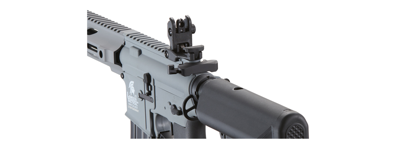 Lancer Tactical SPR Interceptor Hybrid Gen 2 Airsoft AEG Rifle (Color: Gray) - Click Image to Close