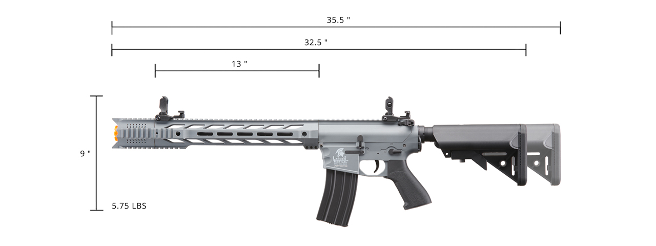 Lancer Tactical Gen 2 SPR Interceptor Airsoft AEG Rifle (Color: Gray)