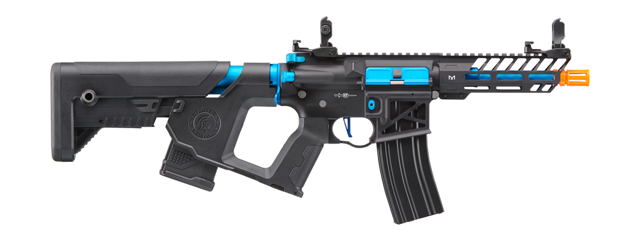 Lancer Tactical Low FPS Enforcer Needletail Skeleton M4 Airsoft Rifle (Color: Black & Navy Blue)
