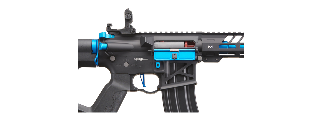 Lancer Tactical Low FPS Enforcer Needletail Skeleton M4 Airsoft Rifle (Color: Black & Navy Blue)