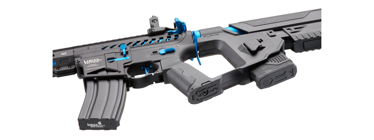Lancer Tactical Low FPS Enforcer Needletail Skeleton M4 Airsoft Rifle (Color: Black & Navy Blue) - Click Image to Close