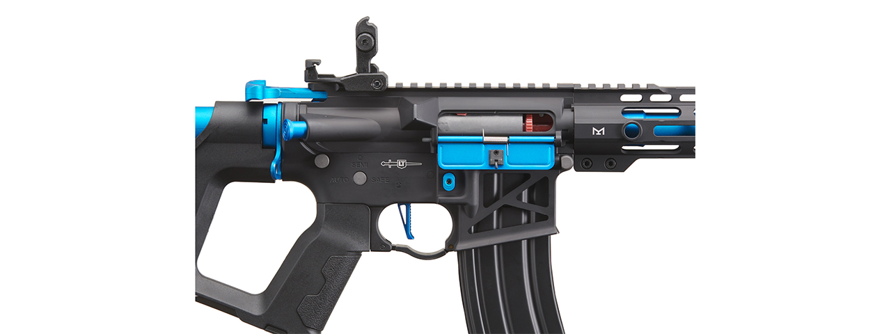 Lancer Tactical Enforcer BLACKBIRD Skeleton AEG w/ Alpha Stock [HIGH FPS] (BLACK/BLUE) - Click Image to Close