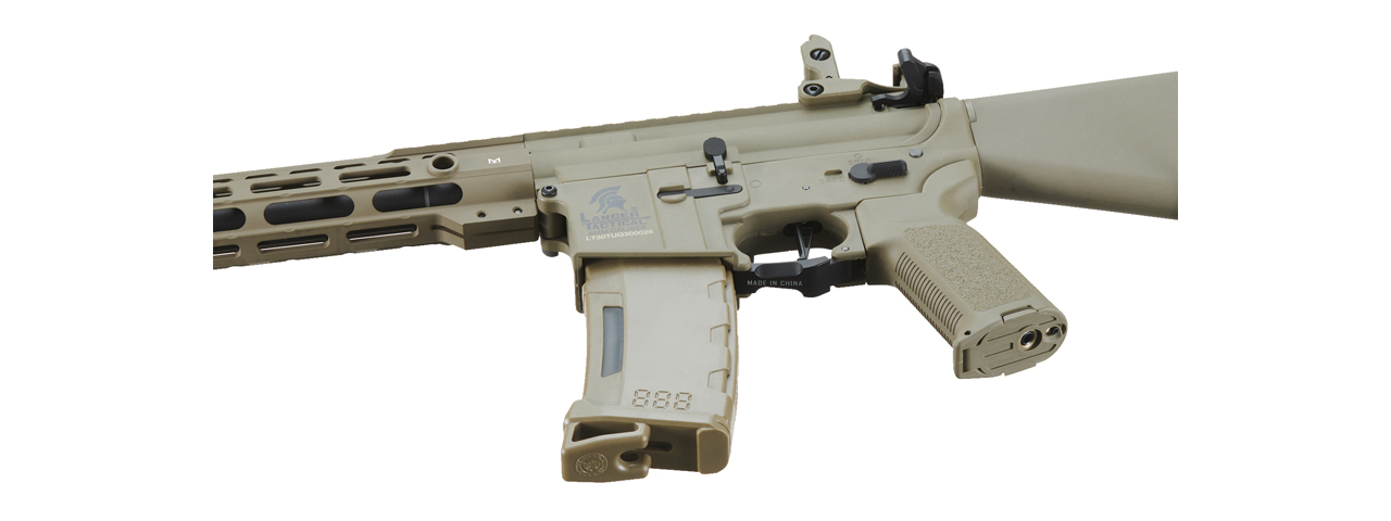 Lancer Tactical Gen 3 Enforcer Black Bird Airsoft AEG w/ Stubby Stock (Color: Tan) - Click Image to Close