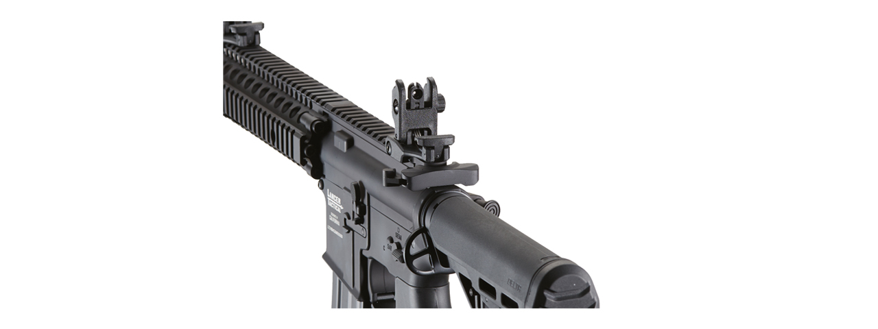 Lancer Tactical Proline Raider MK18 M4 AEG Rifle with Delta Stock (Color: Black) - Click Image to Close