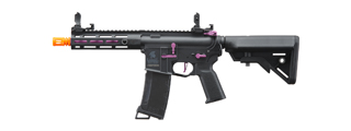 Lancer Tactical Gen 3 Hellion 7" M-LOK Airsoft AEG Rifle w/ Crane Stock (Color: Black & Purple)