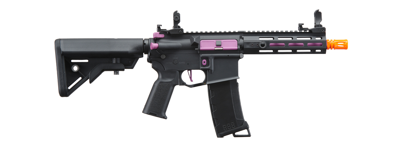 Lancer Tactical Gen 3 Hellion 7" M-LOK Airsoft AEG Rifle w/ Crane Stock (Color: Black & Purple)