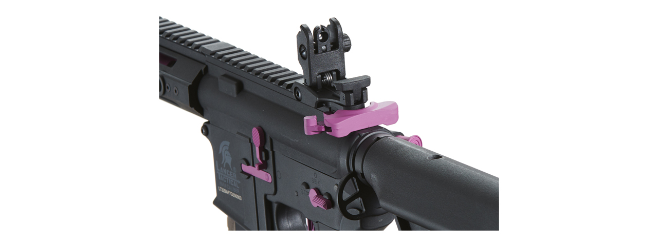 Lancer Tactical Gen 3 Hellion 7" M-LOK Airsoft AEG Rifle w/ Crane Stock (Color: Black & Purple)