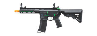 Lancer Tactical Gen 3 Hellion 7" M-LOK Airsoft AEG Rifle w/ Crane Stock (Color: Black & Green)