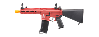 Lancer Tactical Gen 3 Hellion 7" M-LOK Airsoft AEG Rifle w/ Stubby Stock - (Red)