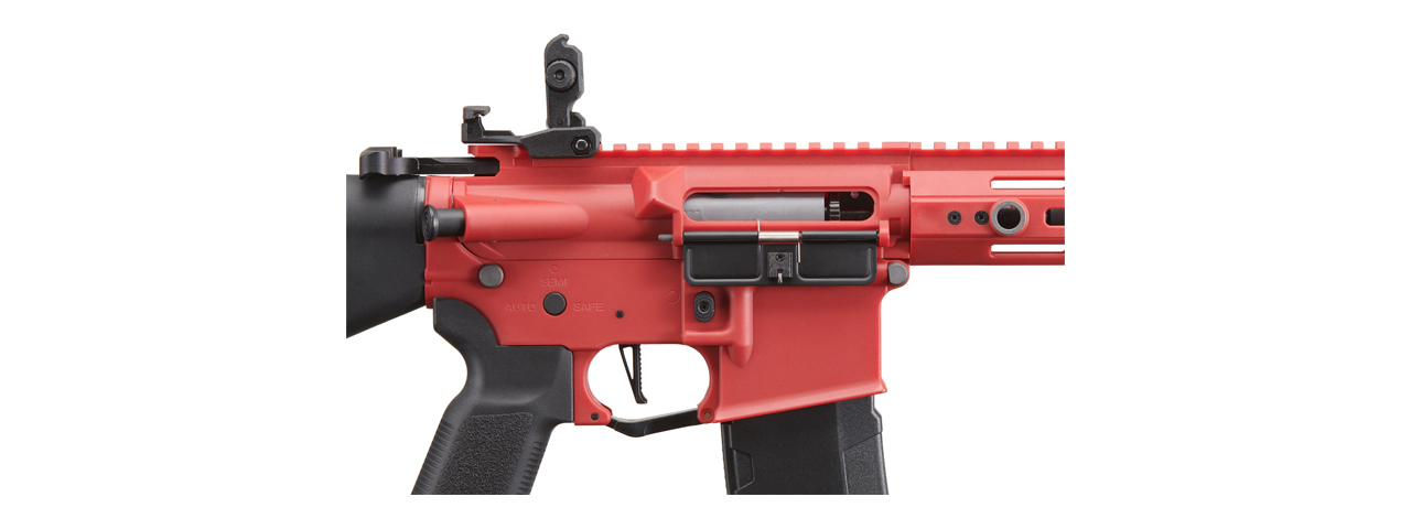 Lancer Tactical Gen 3 Hellion 7" M-LOK Airsoft AEG Rifle w/ Stubby Stock - (Red)