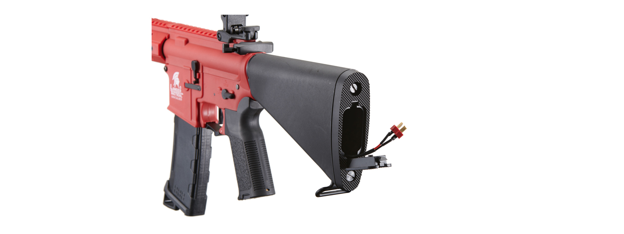 Lancer Tactical Gen 3 Hellion 7" M-LOK Airsoft AEG Rifle w/ Stubby Stock - (Red)