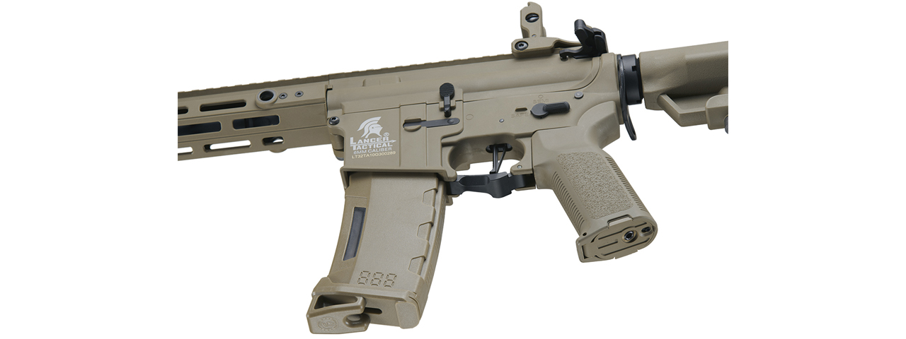 Lancer Tactical Gen 3 Hellion M-LOK 10" Airsoft M4 AEG (Color: Tan) - Click Image to Close