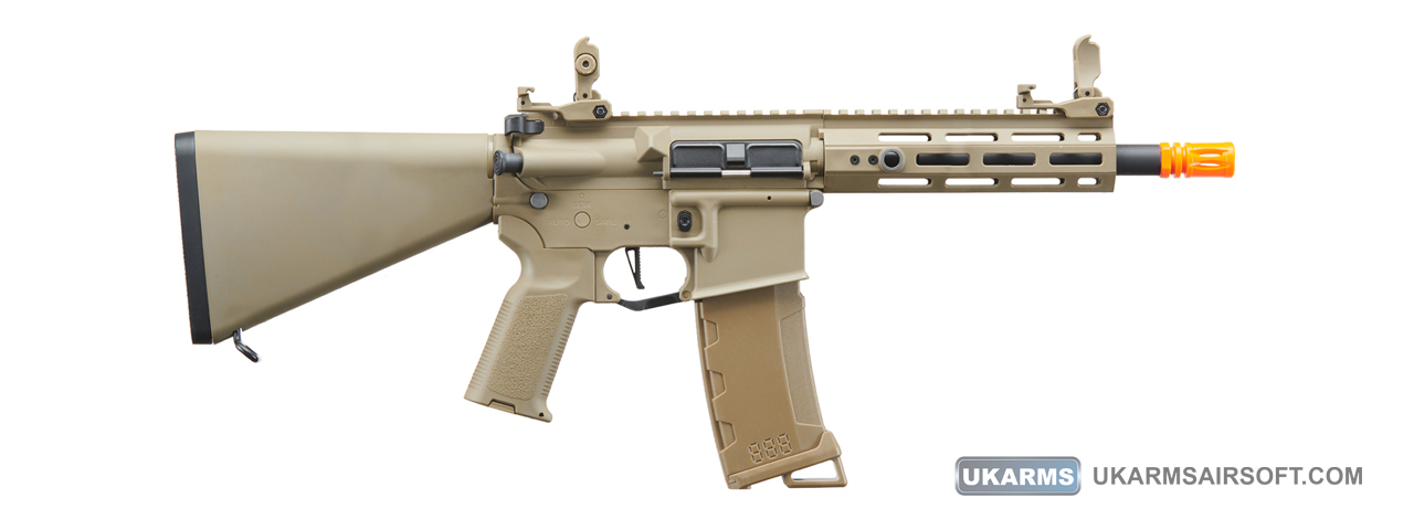 Lancer Tactical Gen 3 Hellion 7" M-LOK Airsoft AEG Rifle w/ Stubby Stock (Color: Tan)