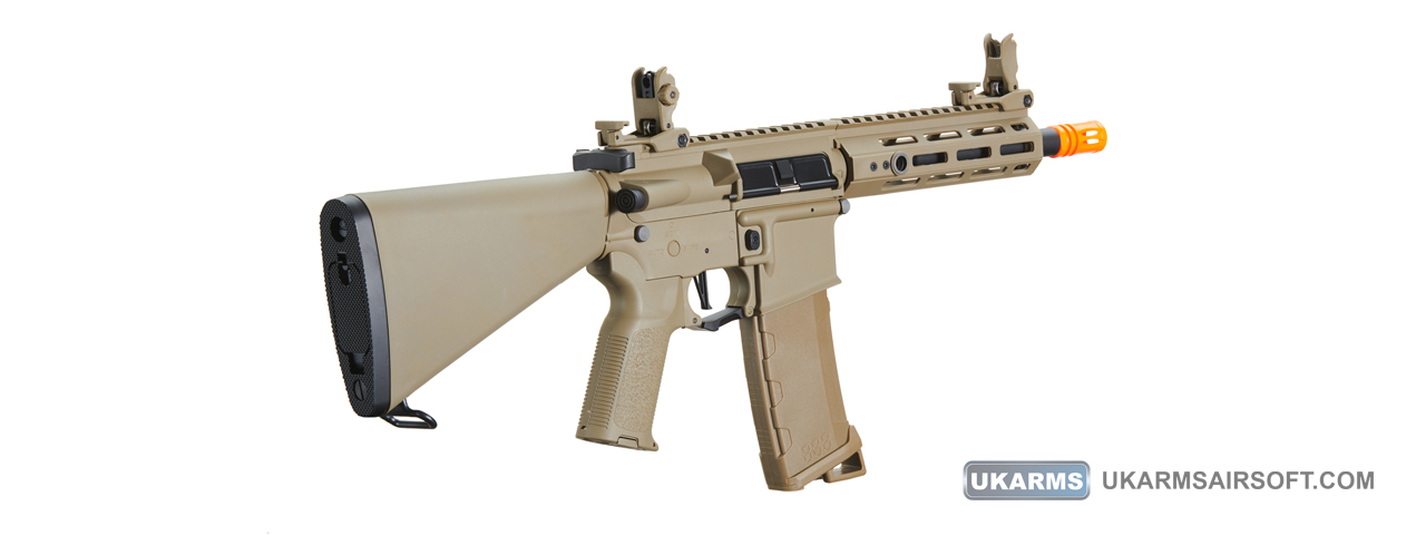 Lancer Tactical Gen 3 Hellion 7" M-LOK Airsoft AEG Rifle w/ Stubby Stock (Color: Tan)