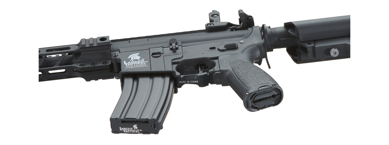 Lancer Tactical Enforcer Hybrid Gen-2 Battle Hawk 7" Rail AEG Rifle, Black - Click Image to Close