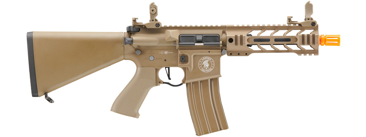 Lancer Tactical Proline 7" M-LOK Battle Hawk Airsoft AEG w/ Stubby Stock (Color: Tan)