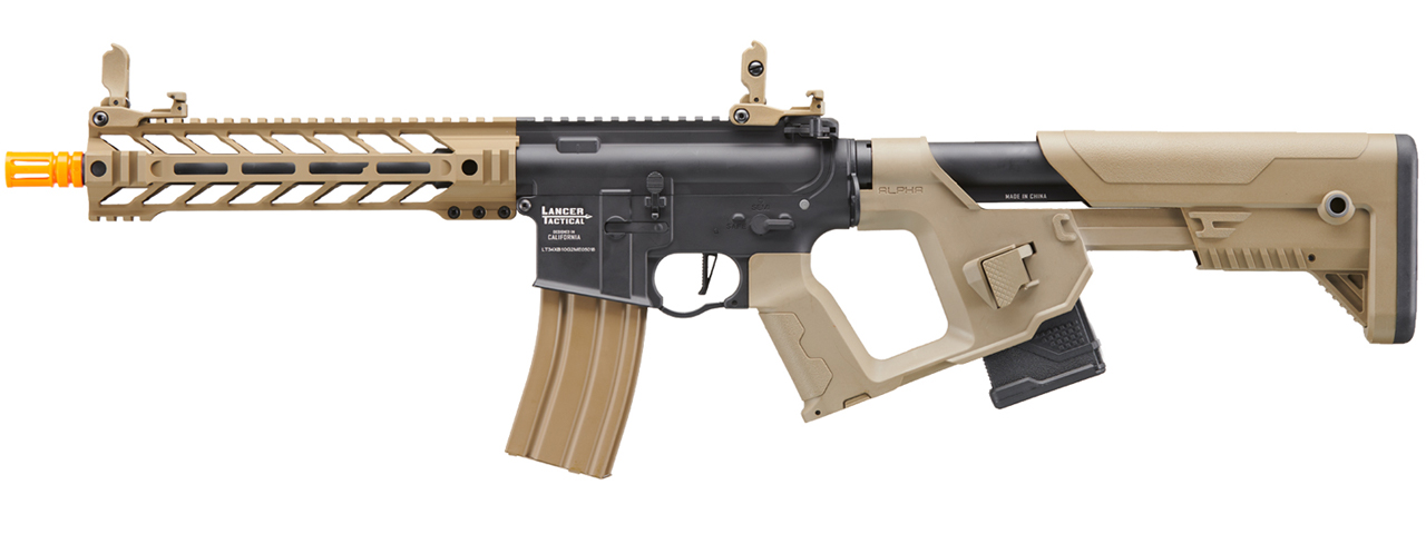 Lancer Tactical Two-Tone Enforcer Battle Hawk Airsoft AEG w/ Alpha Stock (Color: Black / Tan)