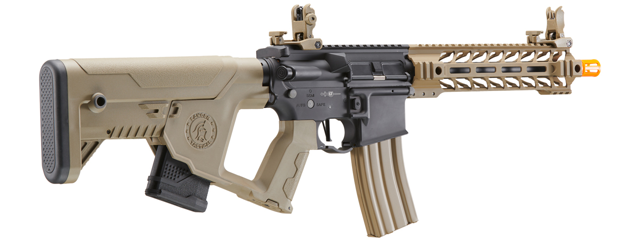 Lancer Tactical Two-Tone Enforcer Battle Hawk Airsoft AEG w/ Alpha Stock (Color: Black / Tan) - Click Image to Close