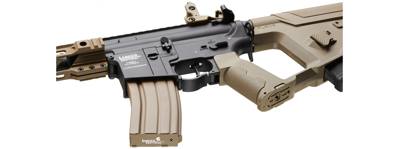 Lancer Tactical Two-Tone Enforcer Battle Hawk Airsoft AEG w/ Alpha Stock (Color: Black / Tan)