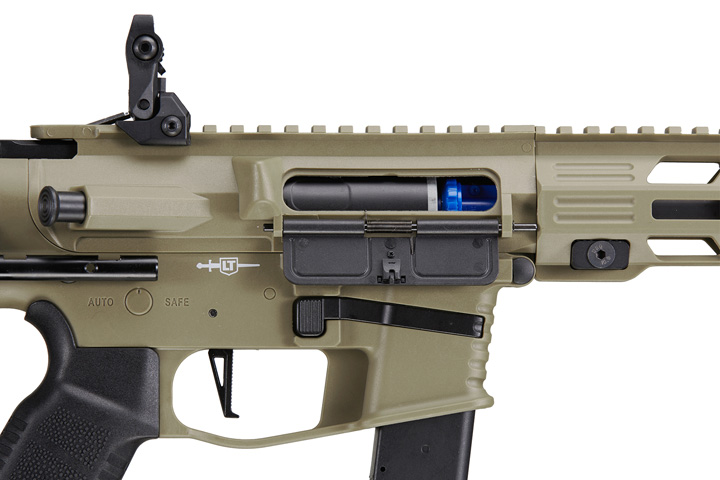Lancer Tactical Gen 2 9mm Battle X CQB Carbine Airsoft AEG (Color: Tan) - Click Image to Close