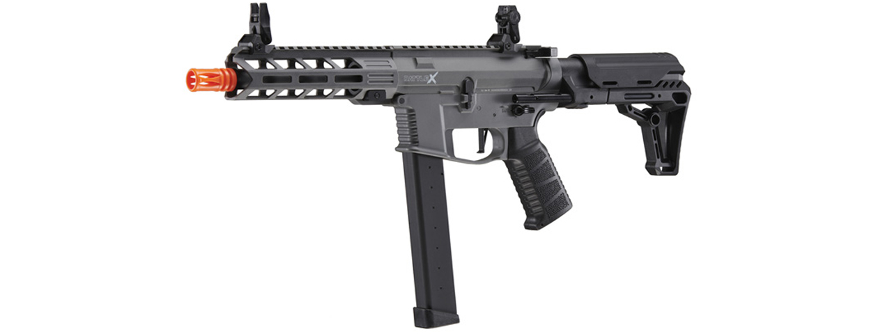 Lancer Tactical Gen 2 9mm Battle X CQB Carbine Airsoft AEG (Color: Grey) - Click Image to Close