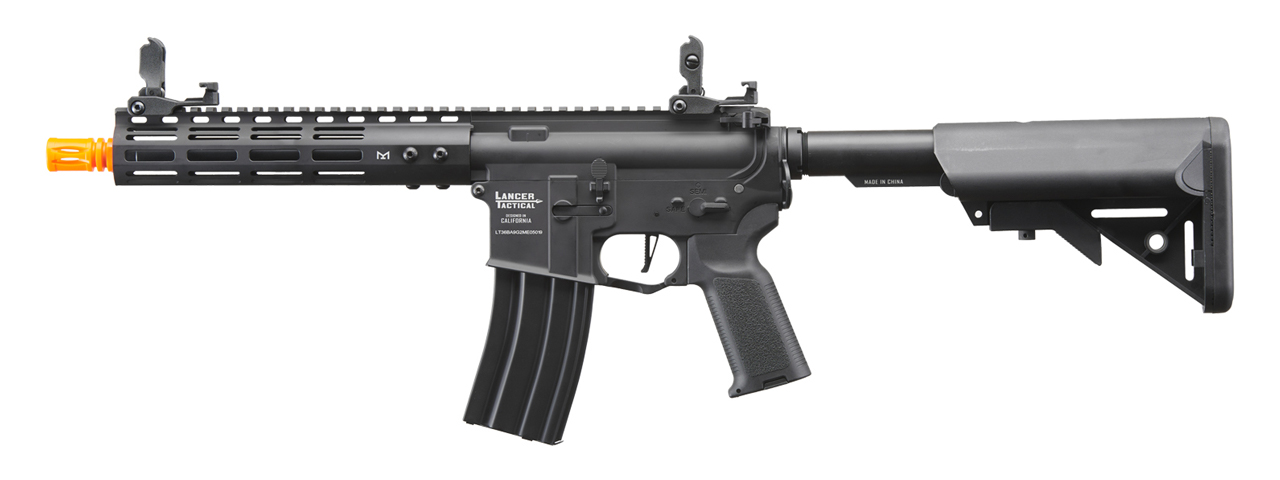 Lancer Tactical Archon 9" M-LOK Proline Series M4 Airsoft Rifle w/ Crane Stock (Color: Black) - Click Image to Close