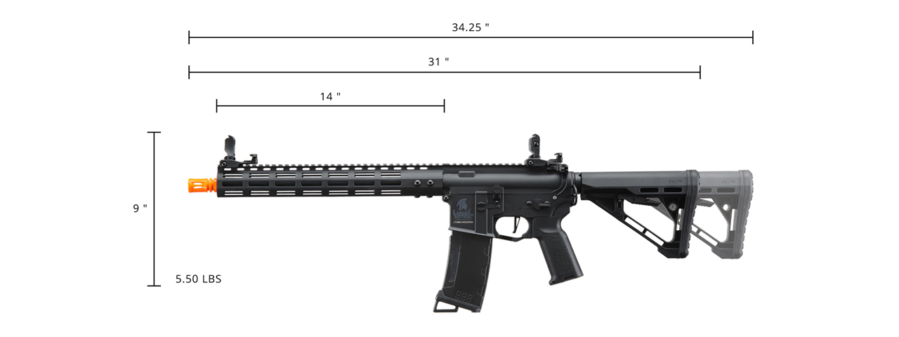 Lancer Tactical Gen 3 Archon 14" M-LOK M4 Airsoft Rifle w/ Delta Stock (Color: Black)