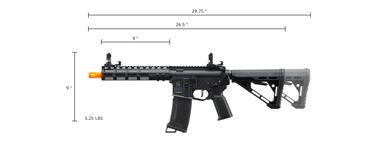 Lancer Tactical Gen 3 Archon 9" M-LOK M4 Airsoft Rifle w/ Delta Stock (Color: Black) - Click Image to Close