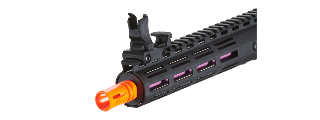 Lancer Tactical Gen 3 Archon 9" M-LOK M4 Airsoft Rifle w/ Delta Stock (Color: Black & Purple)