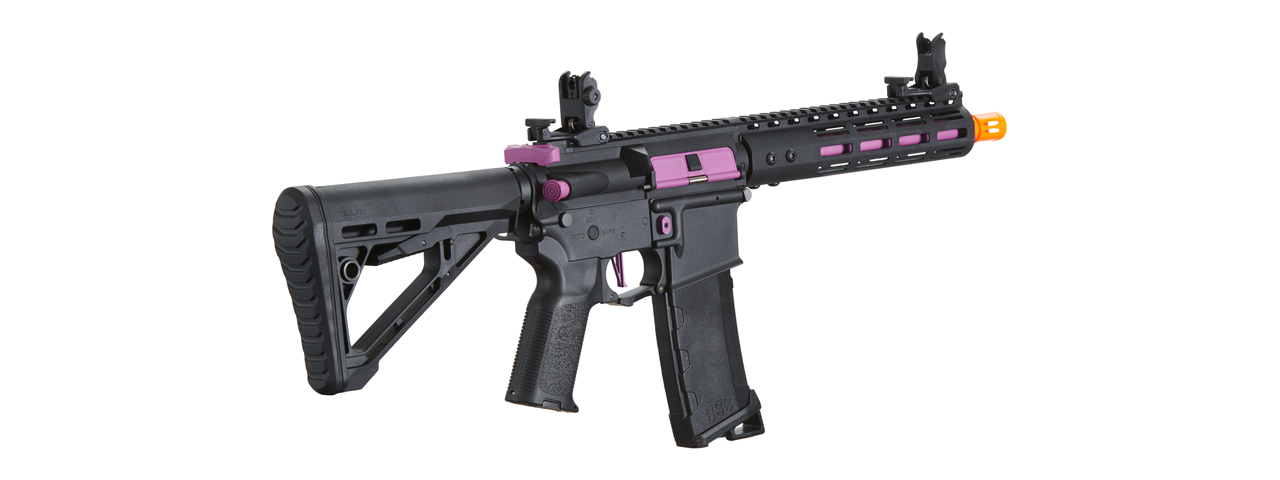 Lancer Tactical Gen 3 Archon 9" M-LOK M4 Airsoft Rifle w/ Delta Stock (Color: Black & Purple)