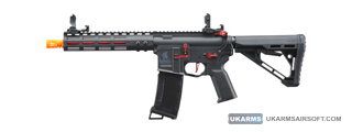 Lancer Tactical Gen 3 Archon 9" M-LOK M4 Airsoft Rifle w/ Delta Stock (Color: Black & Red)