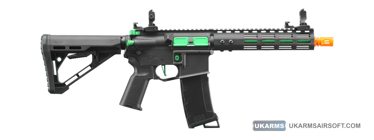 Lancer Tactical Gen 3 Archon 9" M-LOK M4 Airsoft Rifle w/ Delta Stock (Color: Black & Green)