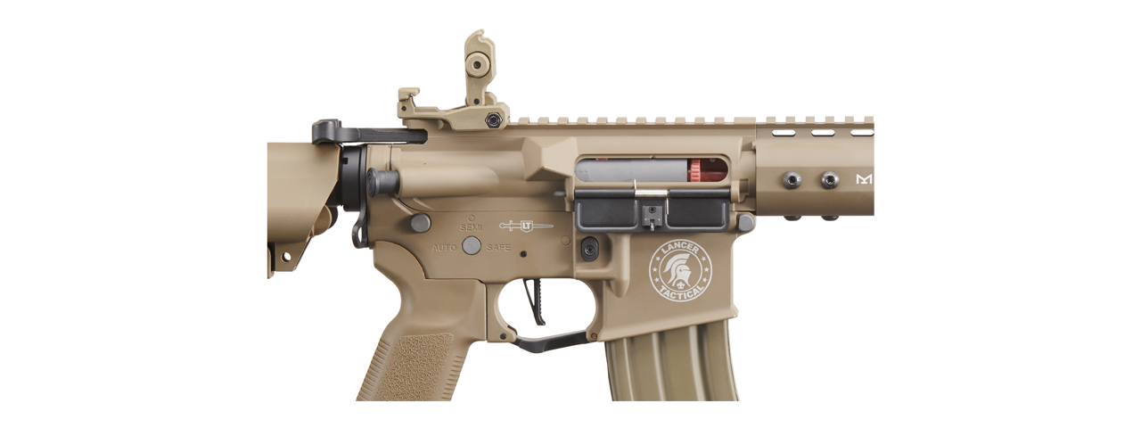 Lancer Tactical Archon 14" M-LOK Proline Series M4 Airsoft Rifle w/ Crane Stock (Color: Tan) - Click Image to Close