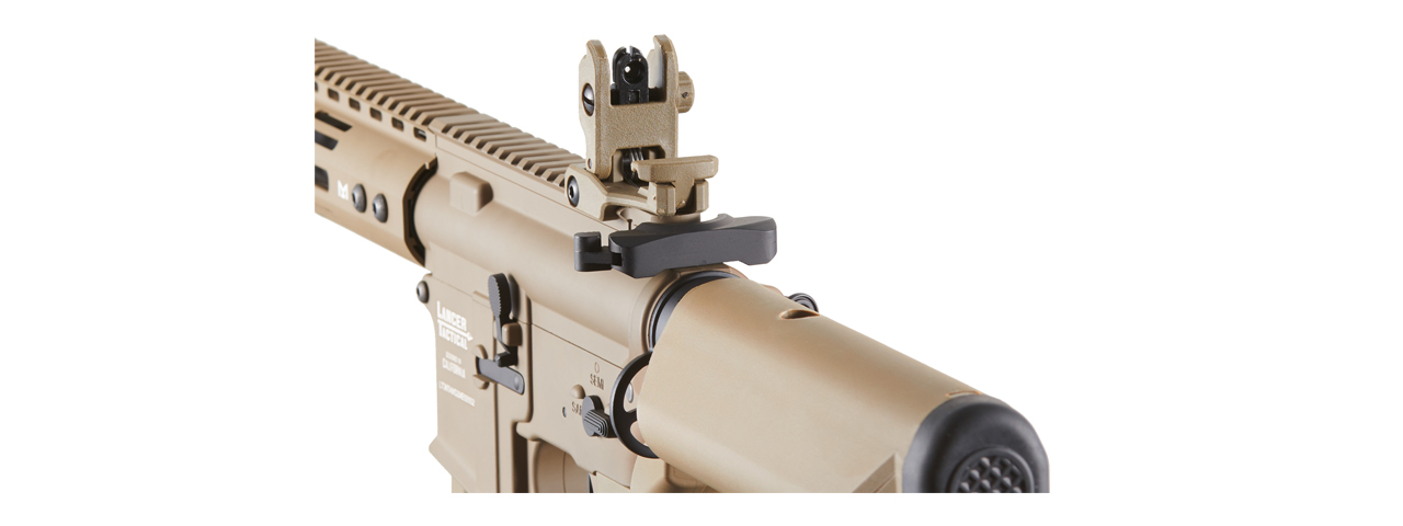 Lancer Tactical Archon 14" M-LOK Proline Series M4 Airsoft Rifle w/ Crane Stock (Color: Tan) - Click Image to Close