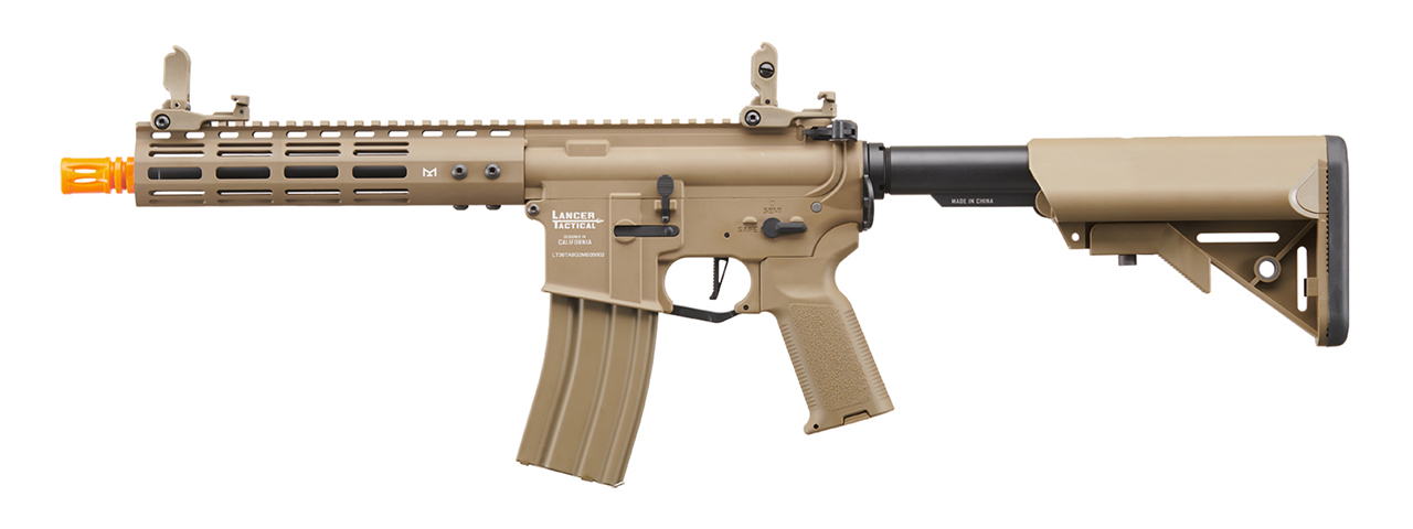 Lancer Tactical Archon 9" M-LOK Proline Series M4 Airsoft Rifle w/ Crane Stock (Color: Tan) - Click Image to Close