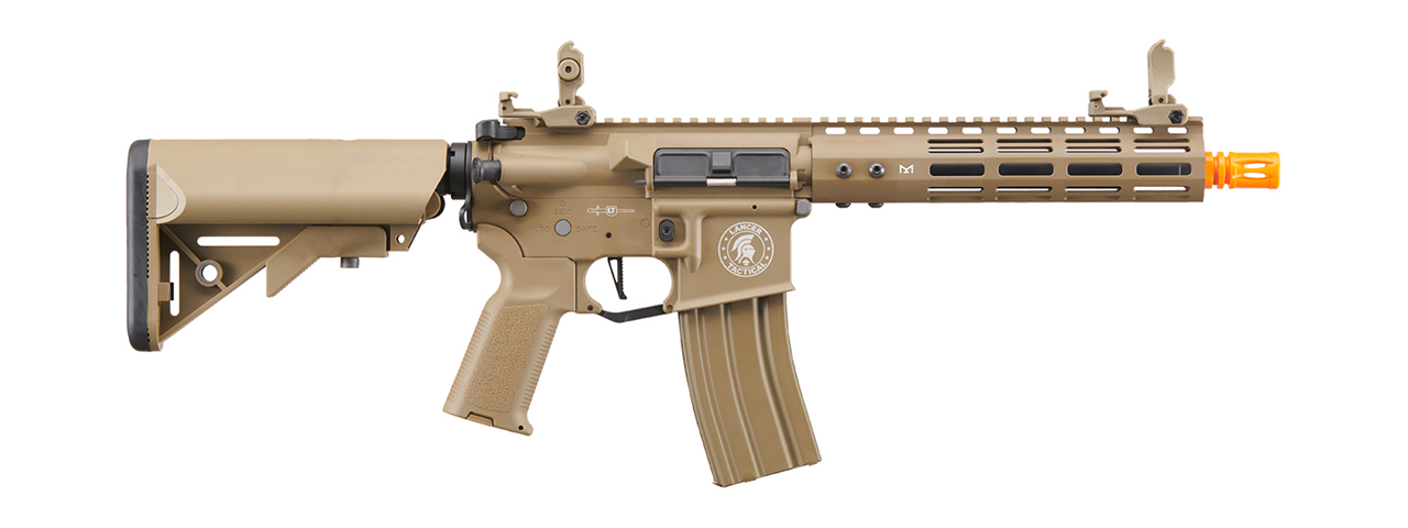 Lancer Tactical Archon 9" M-LOK Proline Series M4 Airsoft Rifle w/ Crane Stock (Color: Tan) - Click Image to Close