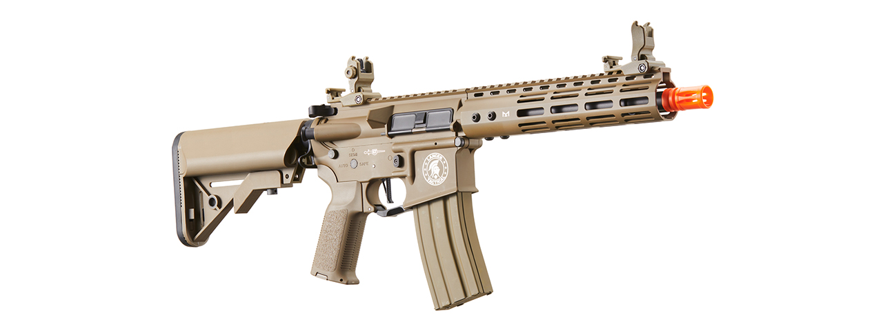 Lancer Tactical Archon 9" M-LOK Proline Series M4 Airsoft Rifle w/ Crane Stock (Color: Tan) - Click Image to Close