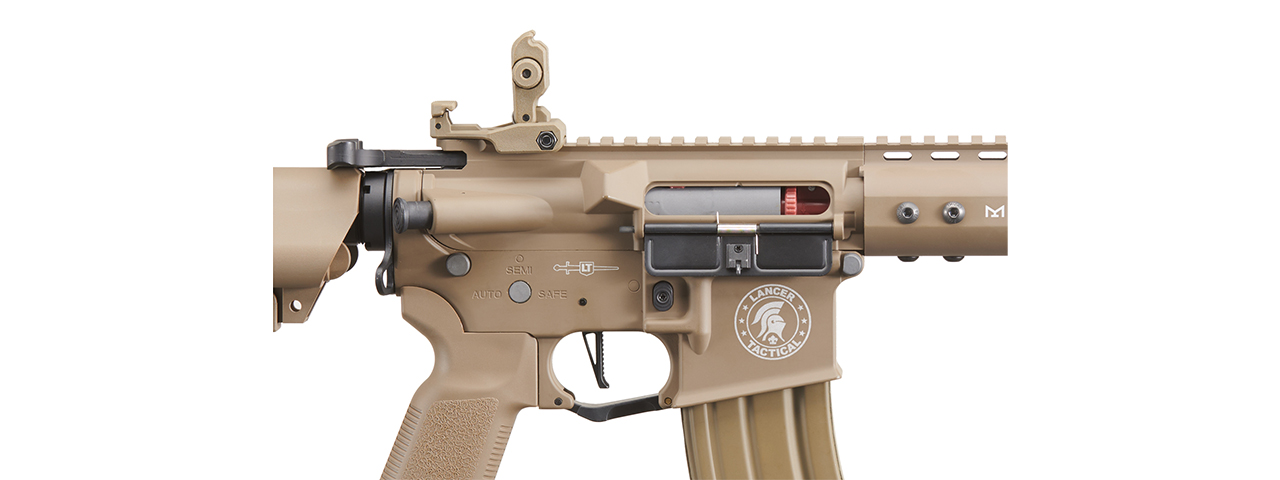 Lancer Tactical Archon 9" M-LOK Proline Series M4 Airsoft Rifle w/ Crane Stock (Color: Tan) - Click Image to Close