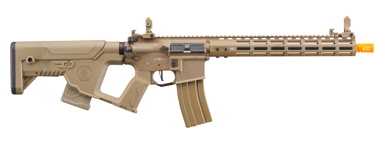 Lancer Tactical Archon 14" M-LOK Proline Series M4 Airsoft Rifle w/ Alpha Stock (Color: Tan) - Click Image to Close