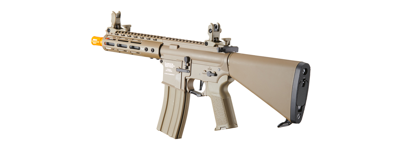 Lancer Tactical Archon 7" M-LOK Proline Series M4 Airsoft Rifle w/ Stubby Stock (Color: Tan) - Click Image to Close